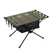 Table de camping pliante légère en fer et aluminium, surface résistante, portable, pour le jardin, les voyages, table pliante d'extérieur