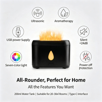 Diffuseur d'arômes ultrasonique moderne pour bureau, sans eau, avec arrêt automatique, alimenté par USB, 200 ml, avec lumière à 7 couleurs