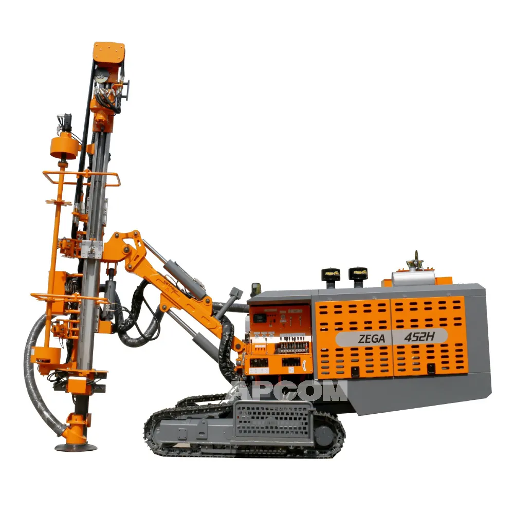 Miniera di perforazione con compressore diesel ZEGA 452H foro di perforazione 90mm 138 mm DTH martello 4 pollici Blast Mining Drilling Rig Vialvv