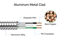 Cable JZD UL RTS de Bajo Voltaje 14/2 12/2 14/3 AC90 con Certificación CUL, Cable Blindado de Aluminio Interconectado BX 12/2 MC con Aluminio