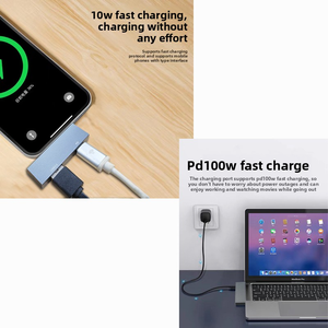 USB-хаб <span class=keywords><strong>2</strong></span>-в-1 с адаптером TYPE-C, зарядкой USB-C PD, USB <span class=keywords><strong>3</strong></span>.0, док-станцией Thunderbolt <span class=keywords><strong>3</strong></span> для Macbook Pro - Product Image 4