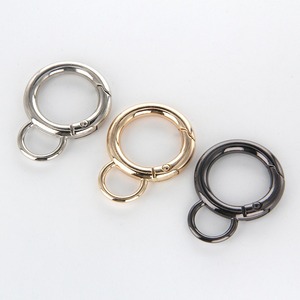 LFEDC Multi Sizes <span class=keywords><strong>Double</strong></span> O Ring Black Silver Gold Snap Spring O Shape Zinc Metal Alloy <span class=keywords><strong>Mousqueton</strong></span> for Bags Phones Backpacks - Product Image 2