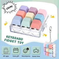 Clavier Fidget Toy, Fidget Clicker Keyboard Fidget Keychain, Bouton Fidget Cadeaux pour Adultes pour Soulager le Stress