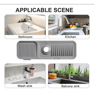 Nuevo protector antisalpicaduras de silicona para grifo de color liso, alfombrilla de drenaje para baño, tapete de secado de platos, alfombrilla para grifo de fregadero - Product Image 3