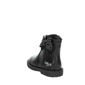 Gaelle Junior Girls' Low Ankle Boots <b>Black</b> Rhinestone <b>Bow</b> Detail - Product Image 2