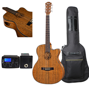 <span class=keywords><strong>Guitarra</strong></span> Acústica al por Mayor de 40 Pulgadas con Grabado en el Orificio de Sonido, Calidad con Pastillas EQ - Product Image 1