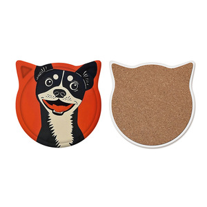 Posavasos con Forma de Gato, Posavasos Impresos, Base para Vasos Impermeable, Decoración para Mesa de Escritorio - Product Image 1