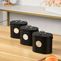 Ensemble de boîtes de rangement pour comptoir de cuisine Lot de 4 boîtes de rangement pour café, thé, sucre et pain
