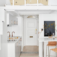 Meubles de cuisine modernes haut de gamme sur mesure en marbre acrylique en forme de L, en mélamine blanche, en provenance de Chine