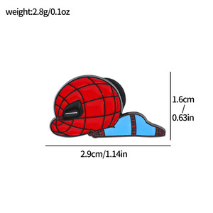 Broche de col créative en alliage électroplaqué émaillé, motif <span class=keywords><strong>Spider</strong></span>-<span class=keywords><strong>Man</strong></span> de dessin animé, avec technique d'huile coulante, personnage de super-héros - Product Image 5