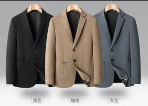 <span class=keywords><strong>Blazer</strong></span> Personalizado para <span class=keywords><strong>Hombre</strong></span>, 100% Poliéster, Corte Entallado, Cuello Mao, Cierre de un Botón, Estilo Americano, Transpirable y Antiarrugas - Product Image 6