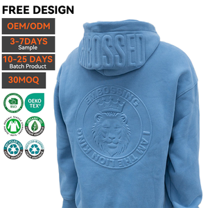 Sweat à capuche zippé en molleton 100 % coton épais, double couche, vierge, coupe oversize, broderie 3D, logo personnalisé, pour homme, style streetwear hiver OEM - Product Image 3