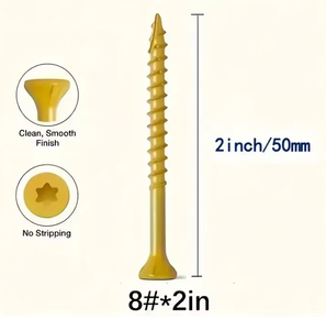 Tornillos para Terraza Ruspert de Tamaño Completo # Tornillos autorroscantes de cabeza plana avellanada de colores 10x2" 10x3 para madera, tornillos Torx T20 T25 para terraza - Product Image 1