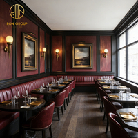 Ensemble de chaises en cuir rondes pour hôtel et restaurant, style moderne Ron Group, avec banquette en forme de L, mobilier commercial