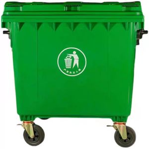 Flat Lid Plastic Garbage Waste Bin Covers <strong>Outside</strong> Mobile 1100 Liter Outdoor <strong>Trash</strong> Can <strong>Storage</strong> Container for Park Street Use - Product Image 4