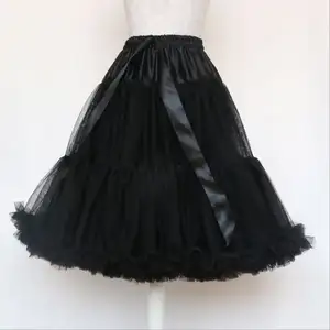 Long Skirts Summer Womens Street Wear A Line Casual High Waisted Pleated Skirt Petticoat Puffy Tulle 3 Layers Tutu Skirt