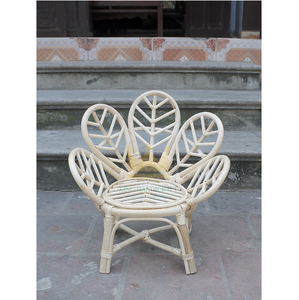 Silla con forma de flor para niños, material de ratán 2022 natural 100% de Vietnam, baja cantidad mínima, alta calidad, gran oferta - Product Image 1