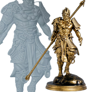 Escultura de viento chino mono Feng Shui fortuna cobre puro sol Wukong Mono chino rey estatua figura Decoración - Product Image 1
