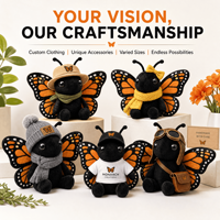 Fabricant de jouets en peluche personnalisés en forme de papillon monarque, OEM ODM, vente en gros de poupées en peluche douces pour les mascottes de marque et les articles cadeaux