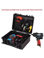 HaiFeng HF 12V Aluminium Single/Dual Cylinder Portable Boxed Air Pump Savings-Box Function for Heavy-Duty Tires Inflator