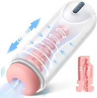 Nouveau Masturbateur Masculin Électrique Automatique avec 4 Modes de Poussée, 10 Modes de Vibration et Chauffage, Blanc, Jouet Sexuel pour Hommes
