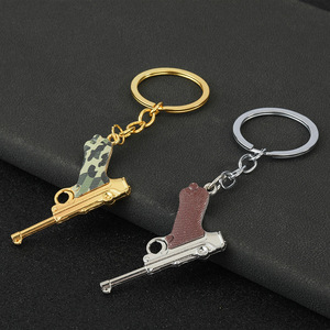 Yujiantong periferico pistola piccola lega modello Mini <span class=keywords><strong>Luger</strong></span> P08 metallo portachiavi ciondolo - Product Image 1