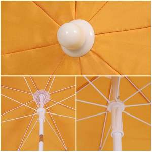 Prix usine pas cher Portable pliant jardin pique-nique parasols <span class=keywords><strong>160</strong></span> cm rond Protection UV Orange parasol de plage avec sac de transport - Product Image 4