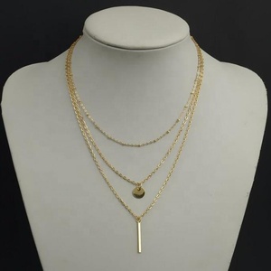 Collar de cadena con capas de oro Artificial para mujer, accesorios, venta al por mayor - Product Image 4