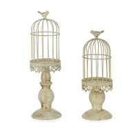 Ensemble de porte-bougies vintage en forme de cage à oiseaux, style shabby chic, support de bougie en métal, élégant centre de table pour mariage, décoration de table