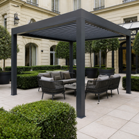 Pavillon en aluminium imperméable Jiake avec lames orientables, abri bioclimatique pour projets d'aménagement de zones de réception dans les cours d'hôtels