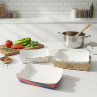 Papier sulfurisé enduit biodégradable écologique, imperméable, aseptique, auto-érigeant, en forme de navire, pour frites et sushis