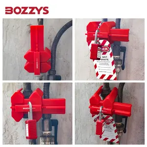 BOZZYS blocco valvola a sfera con stampa regolabile in PP adatto per Tagout di blocco di sicurezza industriale