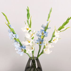 Flores Artificiales de Gladiolo QIHAO en Amarillo, Naranja y Rojo, Decoración para Bodas y Hogar, Alta Simulación - Product Image 2