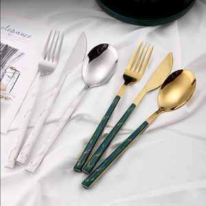 Bộ Dao Kéo Chất Lượng Cao Thép Không Gỉ Bạc Thìa Dĩa Và Dao Ưa Thích Bạc Cưới Flatware Vàng Bộ Dao Kéo - Product Image 6