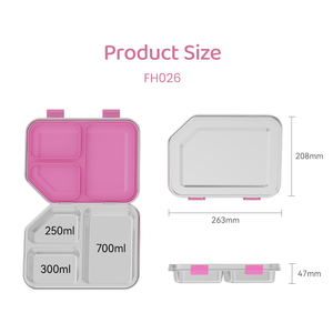 Boîte à lunch rectangulaire en acier inoxydable pour enfants, anti-fuite, facile à nettoyer et chauffable, pour l'école - Product Image 2