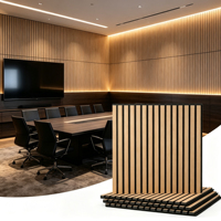 Panneau acoustique en bois massif sur mesure avec fibres de polyester, support en feutre PET, revêtement mural absorbant le son pour bureau, salle de conférence