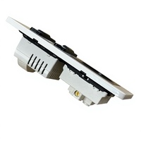 Prise murale EU à charge rapide 20W avec câbles Lightning Type-C rétractables, prise de courant Schuko 16A pour la maison/l'hôtel