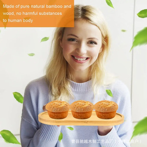 Bamboo round <b>tray</b>, insulated <b>tea</b> <b>tray</b> for living room, bread, fruit, and dessert <b>tray</b>, hotel <b>tea</b> <b>tray</b> - Product Image 4