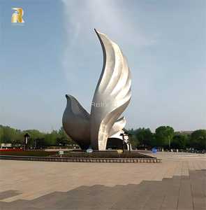 Yüksek kaliteli büyük boy açık şehir parkı bahçe paslanmaz çelik soyut güvercin heykel - Product Image 3
