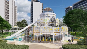 Kaiqi 2025 Dome bánh-Chủ đề sinh thái gỗ loạt sân chơi ngoài trời với ống trượt cho trẻ em học - Product Image 2