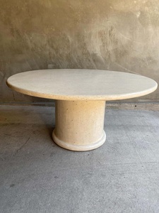 โต๊ะหินอ่อน Travertine โต๊ะรับประทานอาหารหินธรรมชาติโต๊ะรับประทานอาหารโต๊ะรับประทานอาหารทรงกลมเทสเซล - Product Image 6