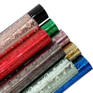 Yağmurluk, şemsiye ve Jersey alfanümerik PVC film yapmak için kalınlık 0.5mm su geçirmez şeftali kalp lazer PVC