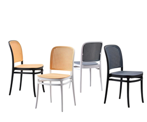 Sillas Apilables de Ratán Plástico para Exteriores, Modernas, con Respaldo de PP, para Restaurante, Cafetería, Apartamento - Product Image 2