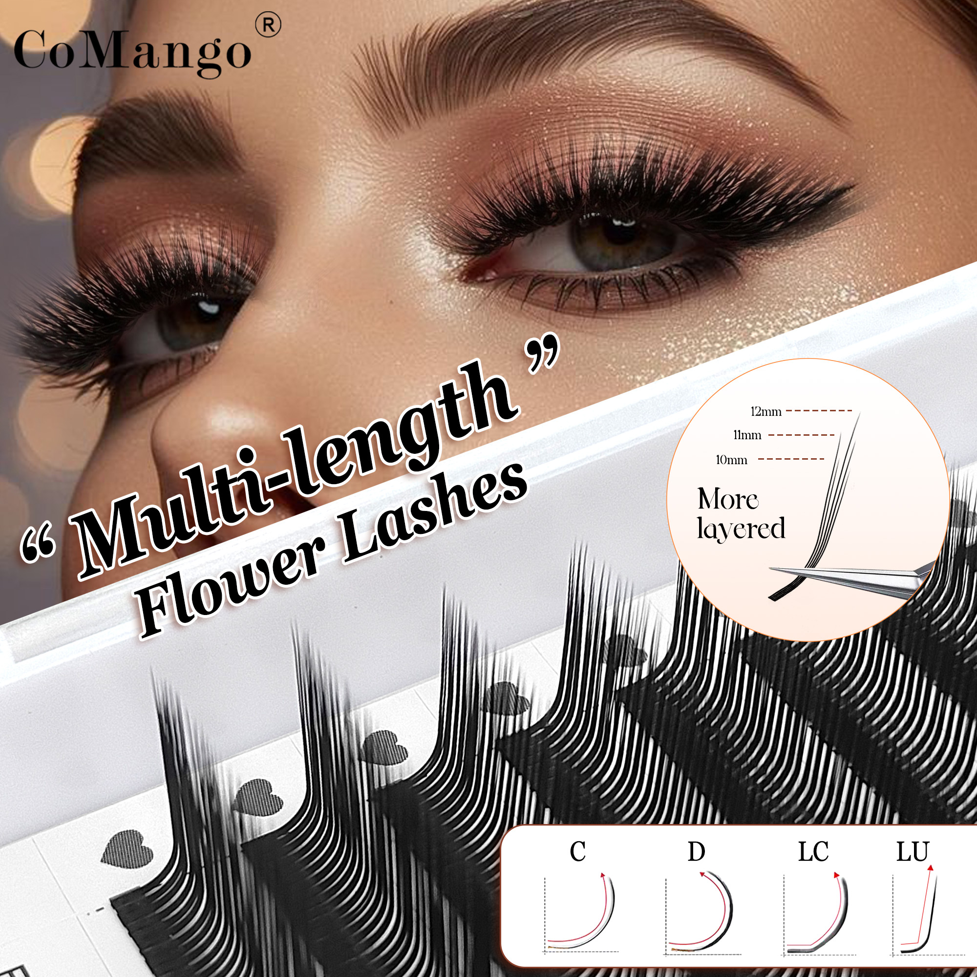 Cils fleuris multi-longueurs