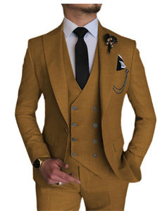 Venta caliente Novio Esmoquin Trajes de negocios Cielo <span class=keywords><strong>Azul</strong></span> Boda Hombres Trajes para hombres <span class=keywords><strong>Terno</strong></span> Masculino Prom Blazer 3 piezas - Product Image 4