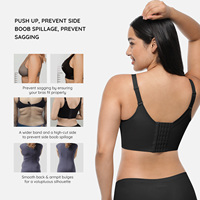 VENTE FLASH Soutien-gorge grande taille invisible pour femme, qui dissimule le double-menton, avec push-up intégré et bonnets profonds, effet gainant