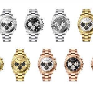 Reloj de Hombre de Alta Gama con Movimiento Cronógrafo Japonés, Correa Clásica de Acero Inoxidable, Relojes de Lujo para Hombre - Product Image 2