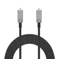 Kabel USB Aktif Optik Tipe-C DP1.4/4-Lane 32G/s Pengisian Cepat 20V 3A PVC Hybrid AOC untuk Video