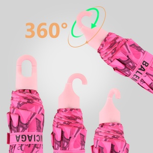 Parapluie publicitaire portable de 19 pouces, design moderne, manuel, pliable en 3 sections, avec poignée et motif personnalisé, vente en gros pour fournisseurs - Product Image 1