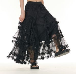 Jupes longues d'été à la mode pour femmes taille haute Super A-line Ruffle Mesh Calf-Length Casual <span class=keywords><strong>Tutu</strong></span> - Product Image 2